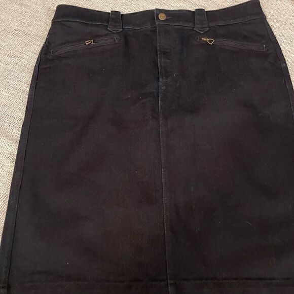 Lauren Ralph Lauren dark denim skirt condition size 12 cotton polyester western - Picture 3 of 15